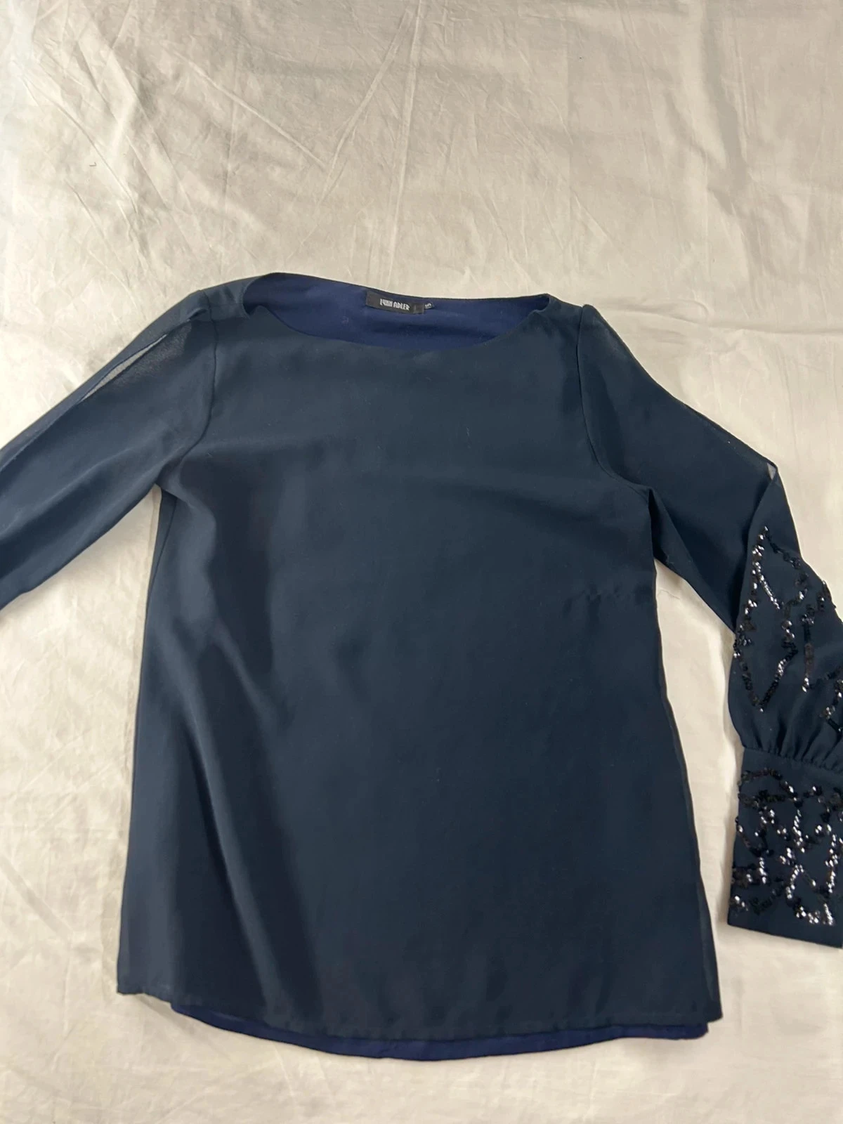Blouse manches longues bleu marine Lynn Adler T. S